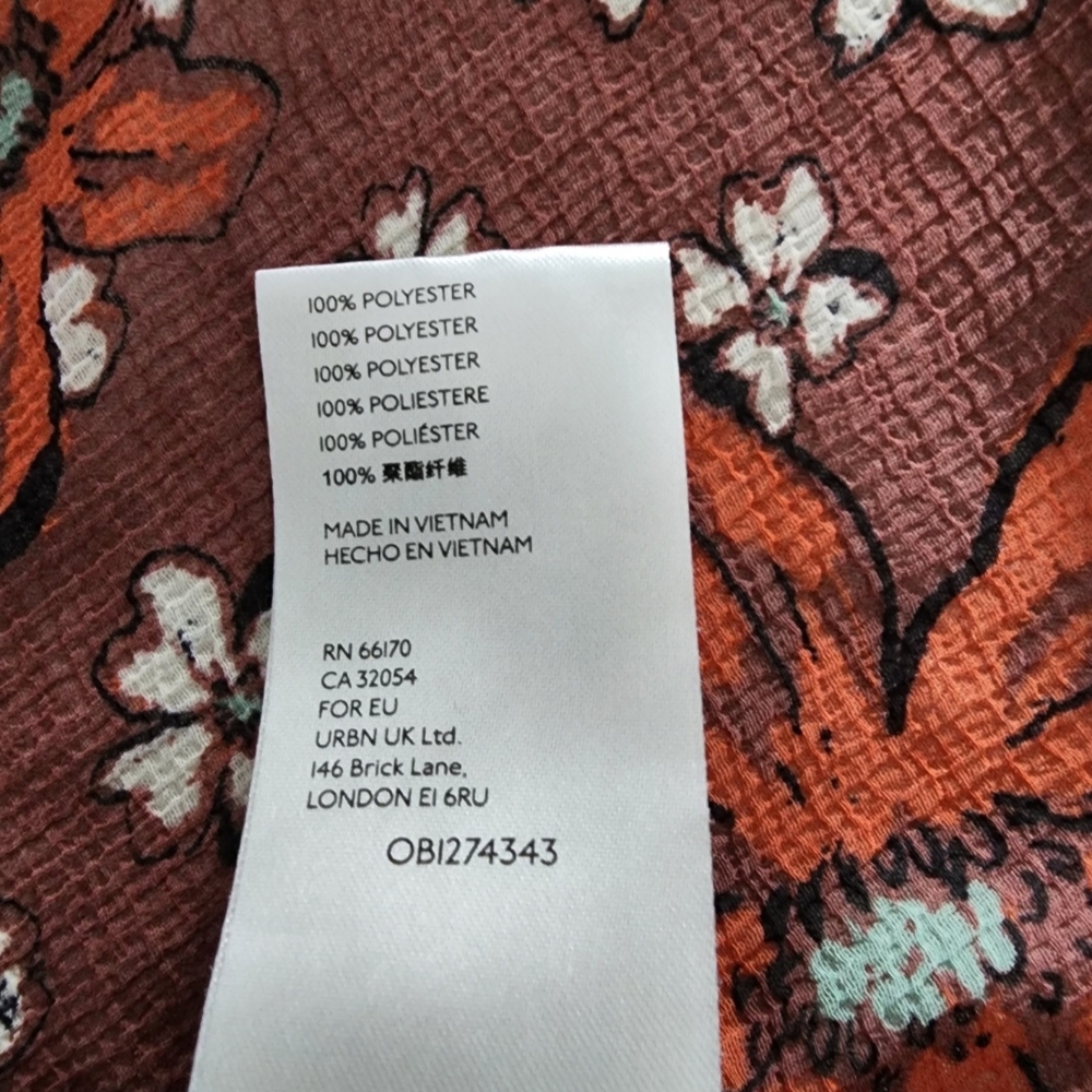 Free People Brown And Rusty Orange Ruffled Button… - image 6